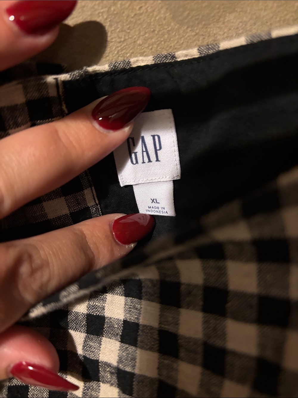 GAP Gingham Square-Neck Apron Tank Top - Black & White - Picture 4 of 4